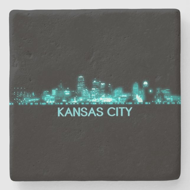Kansas City Skyline Stone Coaster (Front)