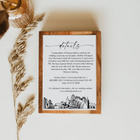 Kansas City Skyline Wedding Details Card, 3.5x5