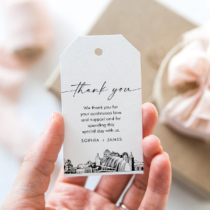 Kansas City Skyline Wedding Thank You Favour Tag