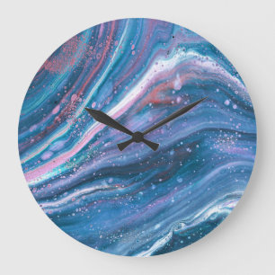 Kansas City Special 3 Cool Blue Abstract Clock