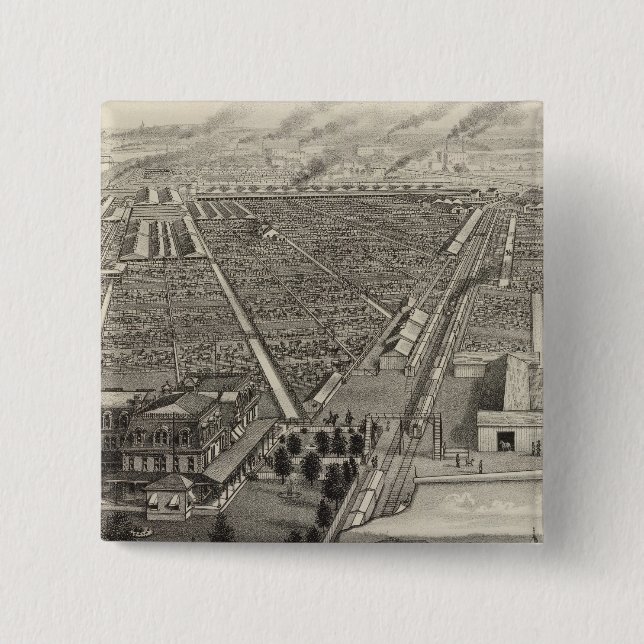 Kansas City Stock Yards, Kansas City, Kansas 15 Cm Square Badge (Front)