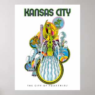 Kansas city, the city of fountains, poster