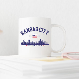 Kansas City Vintage Skyline | Patriotic Missouri Coffee Mug