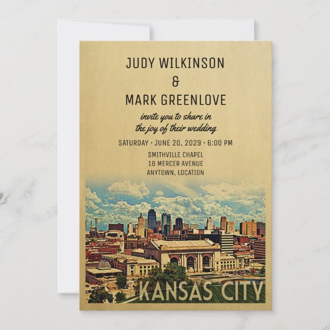 Kansas City Wedding Invitation Missouri (Front)