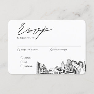 Kansas City Wedding Traditional RSVP Meal Option Enclosure Card