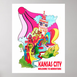 Kansas city, welcome to hippy adventure poster