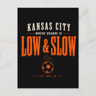 Kansas City Where Orange Is Low and Slow Holiday Postcard