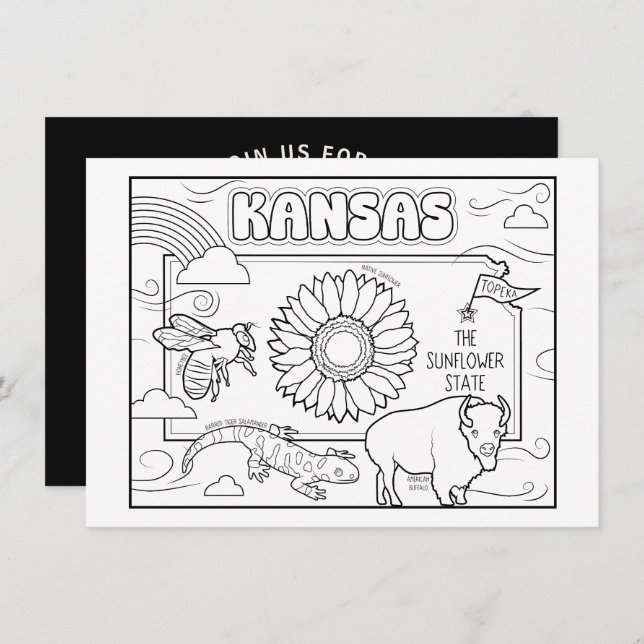 kansas colour me collage invitation (Front/Back)