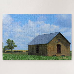 Kansas Colourful Barn with Clouds Puzzle