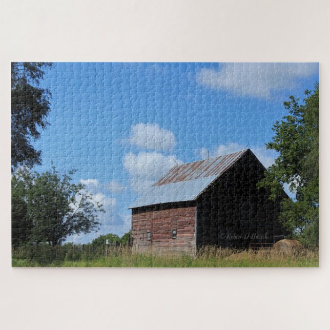 Kansas Colourful Barn with Clouds Puzzle (Horizontal)