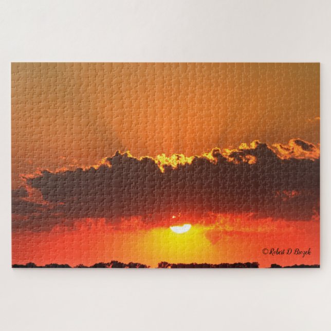 Kansas Colourful Sunset with Clouds Puzzle (Horizontal)
