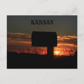 Kansas Country Mailbox Silhouette Post Card