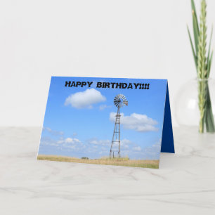 Kansas Country Windmill Greeting Card
