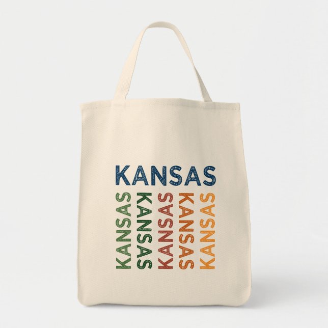 Kansas Cute Colourful Tote Bag (Front)