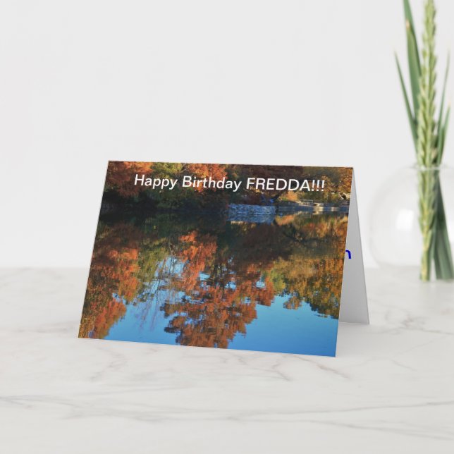 Kansas Fall Reflection's with water Birthday CARD (Front)