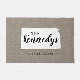 Kansas Family Monogram State Doormat