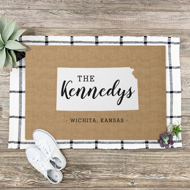 Kansas Family Monogram State Doormat (Creator Uploaded)