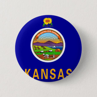 Kansas Flag 6 Cm Round Badge