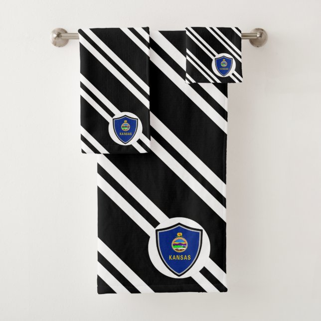 Kansas flag bath towel set (Insitu)