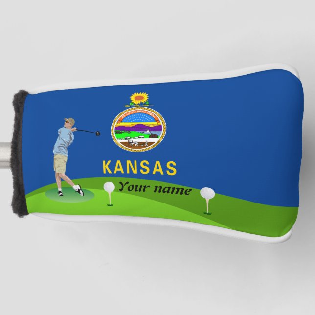 Kansas flag golf head cover (Front)