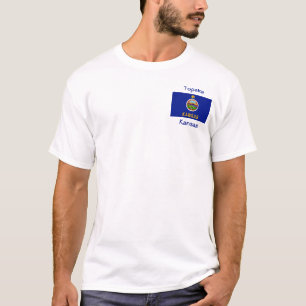 Kansas Flag Map City T-Shirt