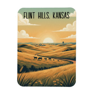Kansas Flint Hills Travel Souvenir Magnet
