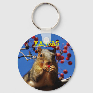 Kansas Fox Tail Squirrel Key Chain