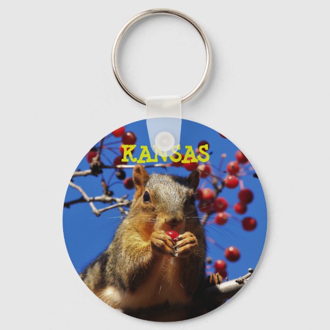 Kansas Fox Tail Squirrel Key Chain (Front)