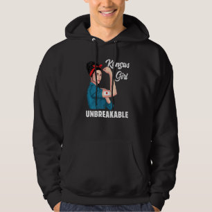 Kansas Girl Unbreakable Kansas State Map Flag Souv Hoodie