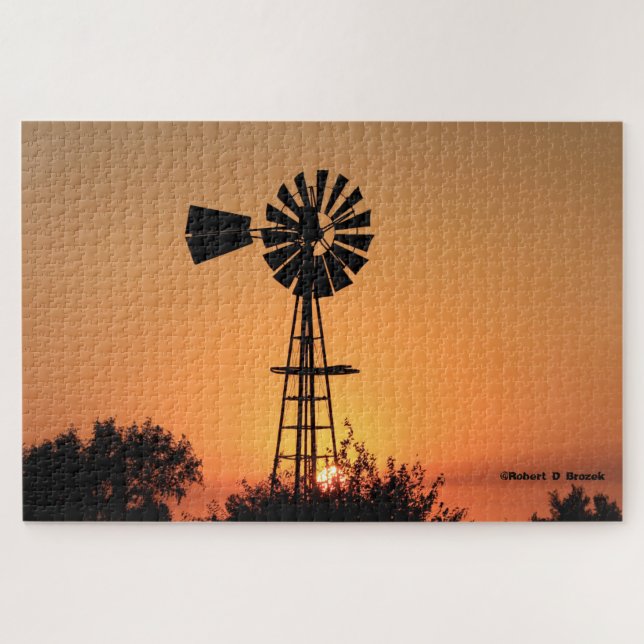 Kansas Golden Sunset Jigsaw Puzzle (Horizontal)