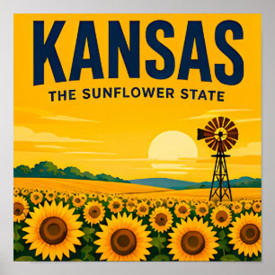Kansas Great Plains Flint Hills Heartland Travel Poster