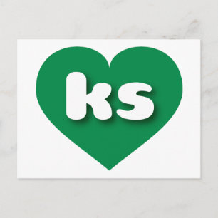 Kansas green heart - I love ks Postcard