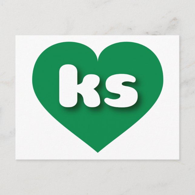 Kansas green heart - I love ks Postcard (Front)
