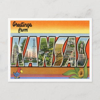Kansas Greetings From US States Postcard