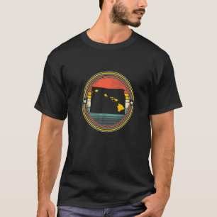 Kansas Hawaii Roots Origine State Map Retro T-Shirt