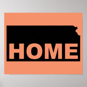 Kansas Home Away From State Poster Sign
