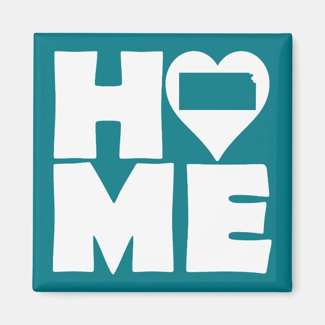 Kansas Home Heart State Fridge Magnet (Front)
