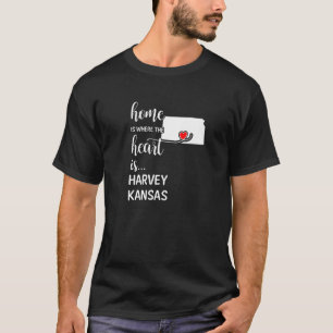 Kansas Home Is Where The Heart Is Harvey County T-Shirt