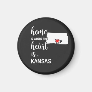 Kansas Home is where the heart is Magnet