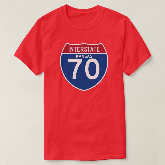 Kansas KS I-70 Interstate Highway Shield - T-Shirt (Design Front)
