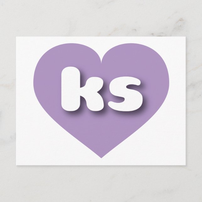 Kansas lavender heart - I love ks Postcard (Front)