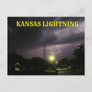 Kansas Lightning over Hutchinson Kansas Post Card