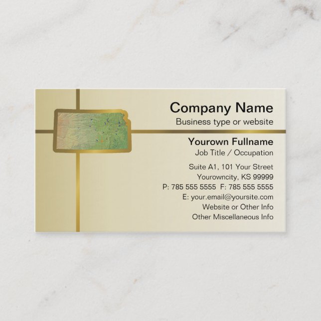 Kansas Map Business Card (Front)