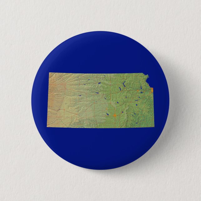 Kansas Map Button (Front)
