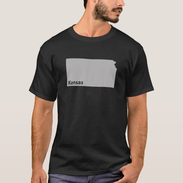 Kansas Map Home State Pride Gift T Shirt (Front)
