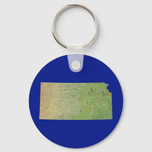 Kansas Map Keychain