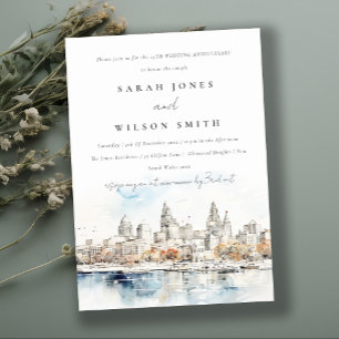 Kansas Missouri Watercolor Wedding Anniversary Invitation