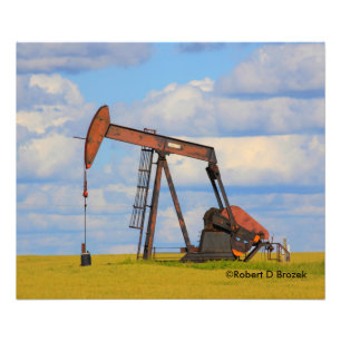 Kansas Oil Well Pump with Sky Photo Enlargement Print