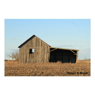 Kansas Old Wooden Barn  Photo Enlargement Print
