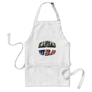 Kansas Picture and USA Flag Font Standard Apron